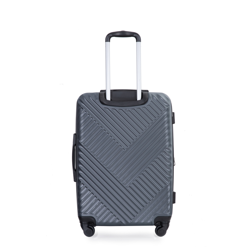 Expandable 3 Piece Luggage Sets PC Lightweight Suitcase with Two Hooks, Spinner Wheels, TSA Lock, (20/24/28), Gray
